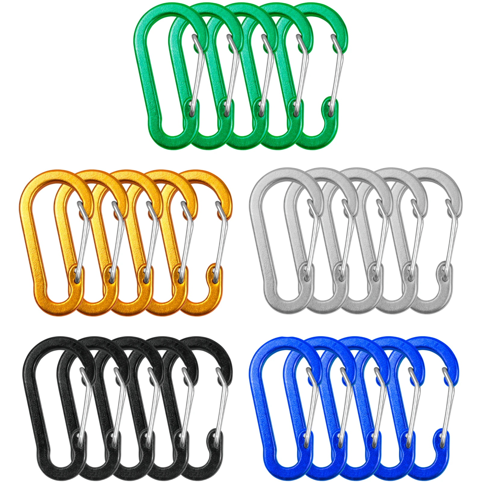 Keychain Multi Tool - คลิปคาราไบเนอร์ 5/10/12 ชิ้น อลูมิเนียมอัลลอยด์ขนาดเล็ก พวงกุญแจคาราไบเนอร์ คลิป