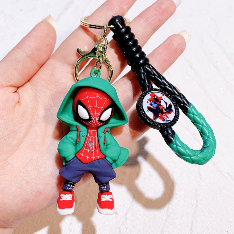 Men Accessories Bag - พวงกุญแจซิลิโคนการ์ตูนสไปเดอร์แมน ของขวัญจี้ห้อยกระเป๋าซูเปอร์ฮีโร่มาร์เวล สามารถใช้เป็นของขวัญพวงกุญแจได้
