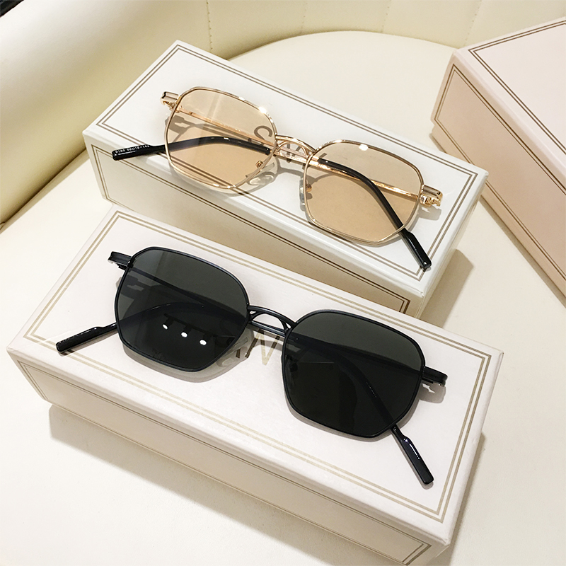 Men'S Vacation Accessories - Retro Metal กรอบแว่นตากันแดดผู้หญิง2021สีน้ำตาลเลนส์สแควร์ดวงอาทิตย์แว่นตาแฟชั่น Shades แว่นตา UV400