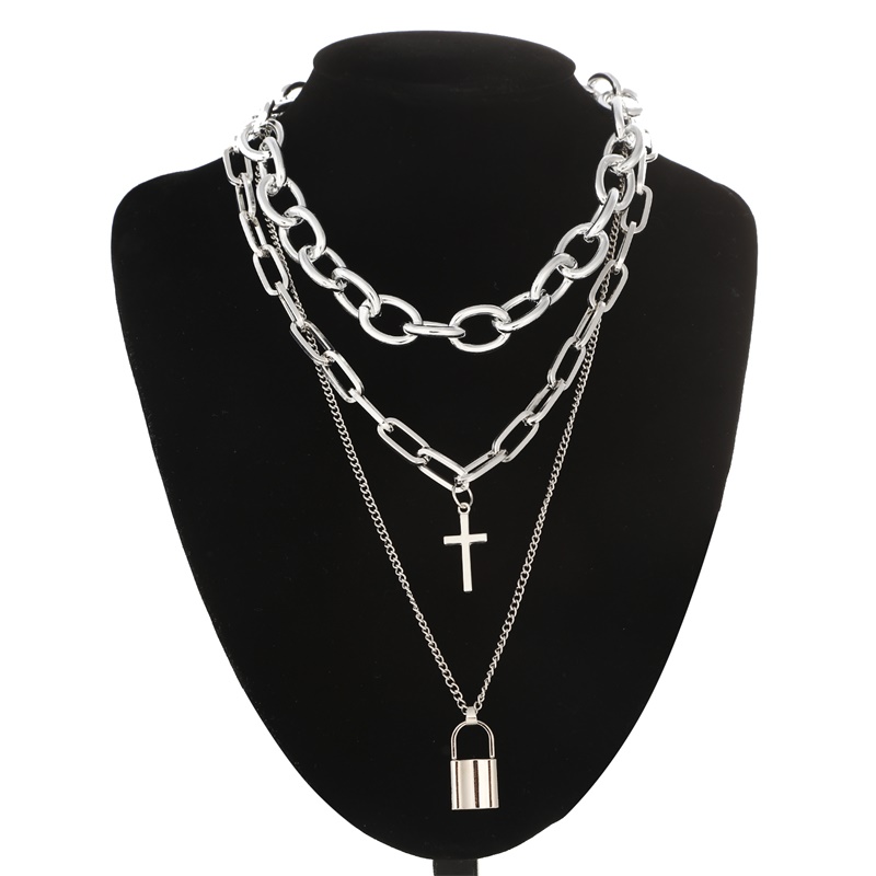 Men Accessories Aesthetic - FNQUFUJ Layered Grunge Aesthetic เครื่องประดับ Punk
