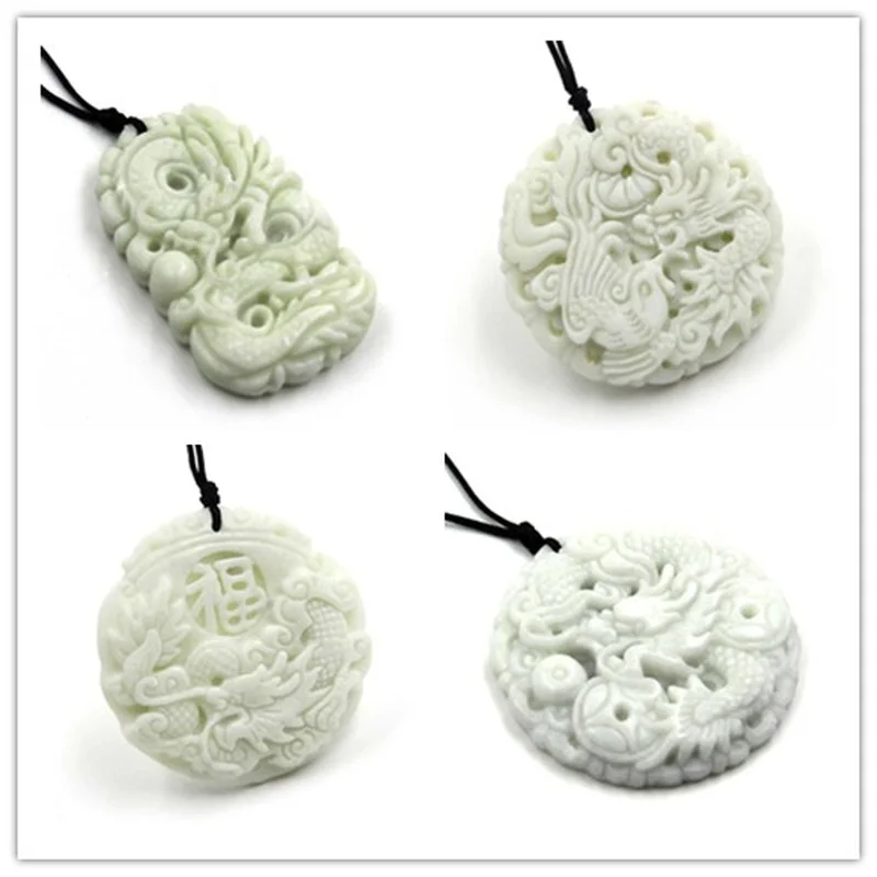 Men Accessories For Hand - หยกสีขาวธรรมชาติ Dragon Phoenix จี้สร้อยคอสร้อยคอสร้อยคอสร้อยคอสร้อยคอสร้อยคอสร้อยคอสร้อยคอสร้อยคอสร้อยข้อมือเครื่องประดับอุปกรณ์เสริมแฟชั่นมือแกะสลัก Man Woman