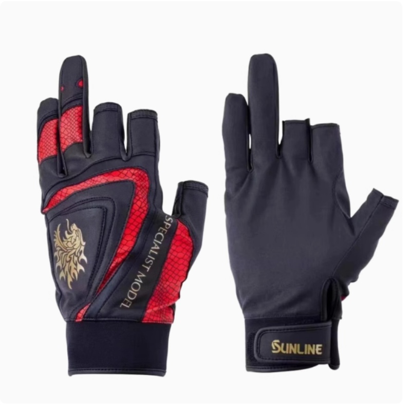 Men Accessories For Hand - ใหม่ SUNLINE ผู้ชายถุงมือตกปลาสําหรับผู้ชายผู้หญิงหนังกันลื่นสามนิ้วกีฬาเดินป่าตกปลาขี่จักรยานถุงมือสวมใส่ทน