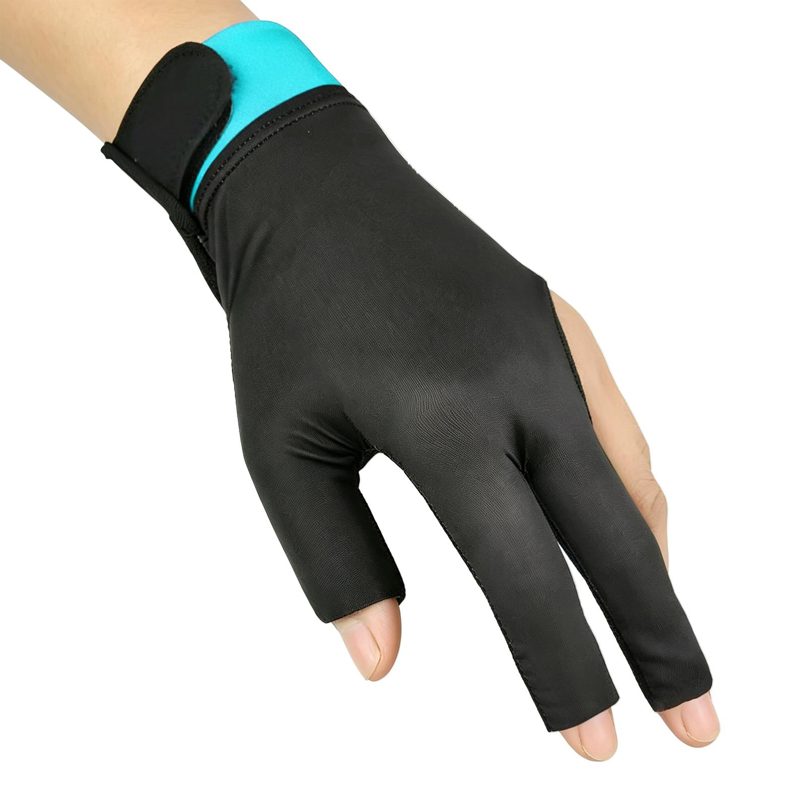 Men Accessories For Hand - ถุงมือพูลสำหรับมือซ้าย 3 นิ้ว แห้งเร็ว อุปกรณ์บิลเลียด ถุงมือพูลน้ำหนักเบา