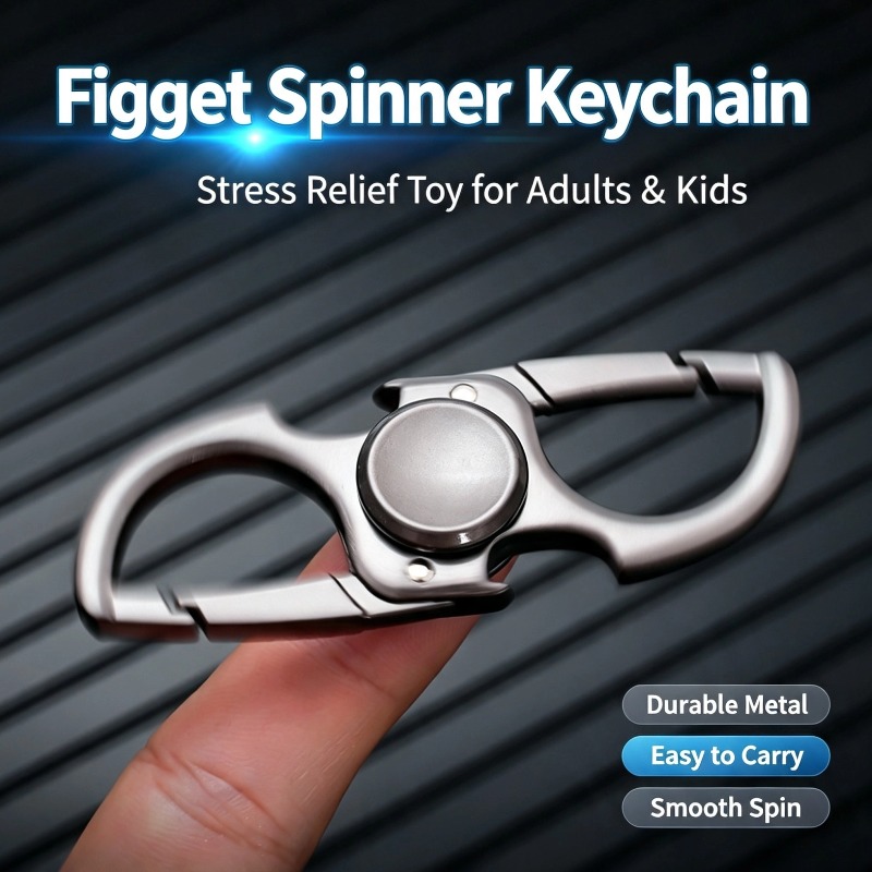 Keychain Multi Tool - คาราบิเนอร์โลหะพร้อมฟังก์ชันหมุน ของเล่นอเนกประสงค์สำหรับใช้งานกลางแจ้ง พวงกุญแจ EDC ที่เปิดขวดและอุปกรณ์เสริม