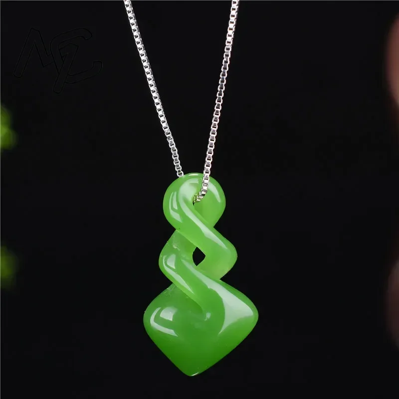 Men Accessories For Hand - หยกธรรมชาติ Hetian สีเขียวจี้อุปกรณ์เสริมแฟชั่นมือแกะสลักชายและหญิง Luck Amulet ของขวัญ