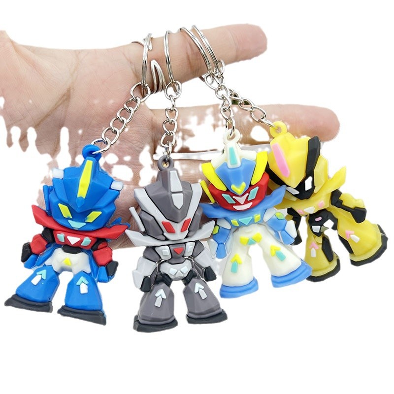 Men Accessories Bag - พวงกุญแจซิลิโคนกันดั้ม, พวงกุญแจรูปอนิเมะโมบิลสูทขนาดเล็ก, พวงกุญแจยางนุ่มทนทาน, เหมาะสำหรับรถยนต์, กระเป๋าเป้, กระเป๋า,
