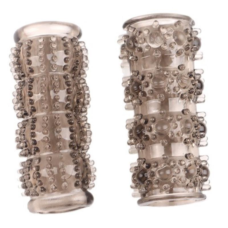 Men Accessories Combo - ชุด 2 ชิ้น/ชุด แหวนคริสตัลสำหรับอวัยวะเพศชาย แหวนเพิ่มขนาดแบบลูกปัดขนาดใหญ่ แหวนเพิ่มขนาดแบบล่องหน