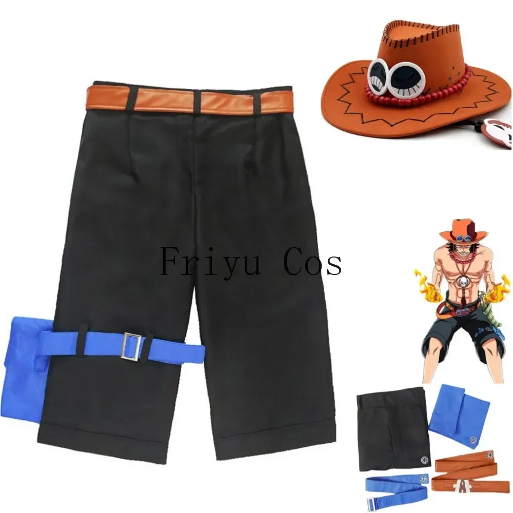 Men'S Accessories Japan - อะนิเมะพอร์ตกาส·ดี·เอซคอสเพลย์เครื่องแต่งกายโจรสลัดหนวดขาวกางเกงขาสั้นสีดำหมวกบังแดดอุปกรณ์เสริมชายหญิงปาร์ตี้คาร์นิวัลชุด