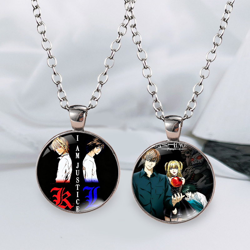 Men Accessories Necklace - สร้อยคอจี้เพชรแห่งเวลา Death Note สำหรับผู้ชายและผู้หญิง ลายการ์ตูนอนิเมะ สร้อยคอแฟชั่นคู่รัก