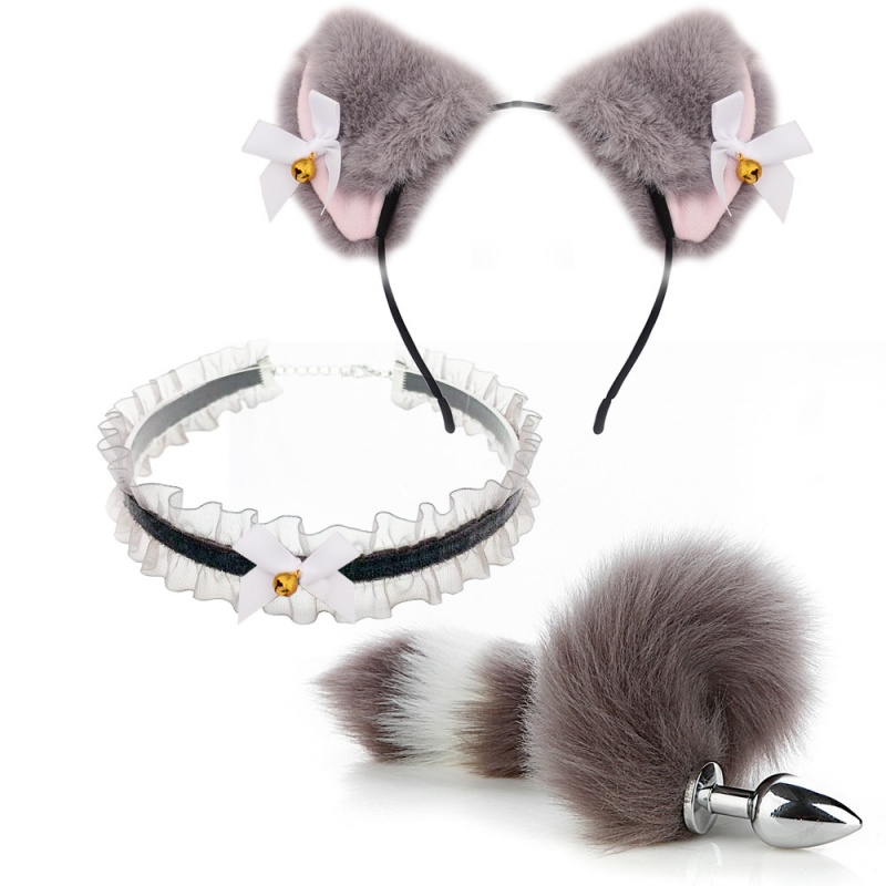 Men Accessories Combo - เพศเร้าอารมณ์ชุดของเล่นชุด BDSM คอสเพลย์ Fox Dog Tail