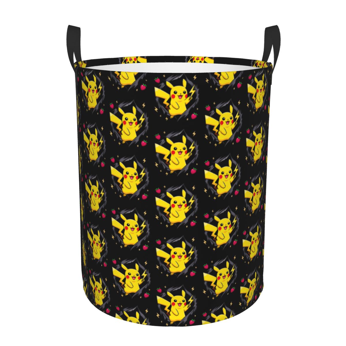 Men Accessories Hamper - ตะกร้าใส่ผ้าลายการ์ตูนโปเกมอนปิกาจู ตะกร้าเก็บของขนาดใหญ่ อะนิเมะ สำหรับผู้ชายและผู้หญิง จัดระเบียบเสื้อผ้า