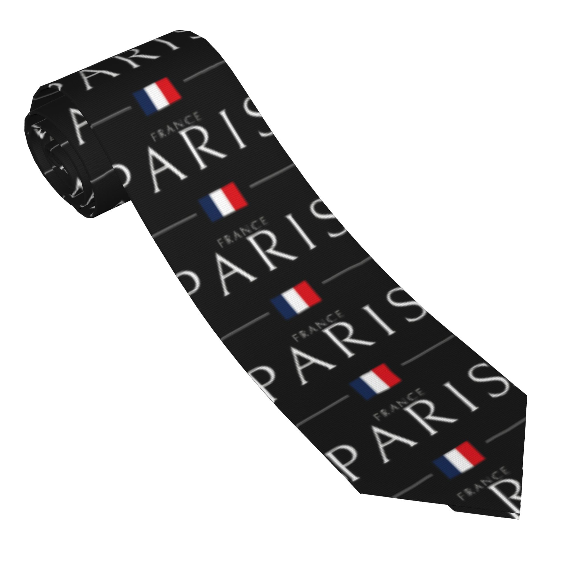 Men'S Accessories Paris - เนคไทพิมพ์ลายธงชาติฝรั่งเศสแบบมินิมอล ลายกราฟิก วินเทจ เท่ห์ สำหรับผู้ชาย คอสเพลย์
