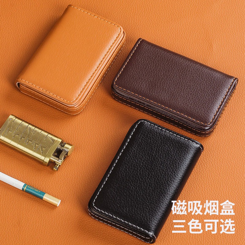 Men'S Mens Accessories - กล่องใส่บุหรี่แบบพกพาขนาด 8 มม. ทำจากหนัง PU พร้อมช่องใส่บัตรธุรกิจ