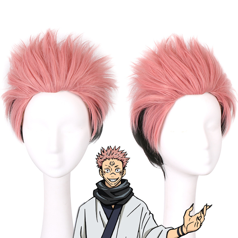 Mens Accessories Style - Jujutsu Kaisen วิกผมคอสเพลย์ Sukuna สองหน้า, หลากสี,