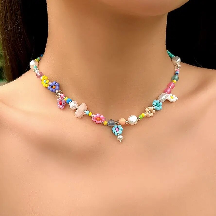 Men Accessories Aesthetic - Boho สร้อยคอโชคเกอร์เม็ดไข่มุกเทียมแบบเรียบง่ายสำหรับผู้หญิงผู้ชายสร้อยคอสแตนเลสสตีลแฮนด์เมดของขวัญเครื่องประดับ Y2K สวยงาม
