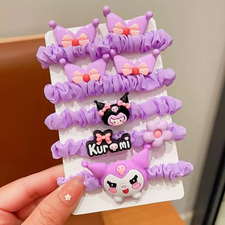 Tie Clip Set - ชุดยางรัดผมการ์ตูน Clow Mi น่ารักและอ่อนโยนต่อเส้นผม กิ๊บติดผมและเครื่องประดับการ์ตูนสำหรับนักเรียน