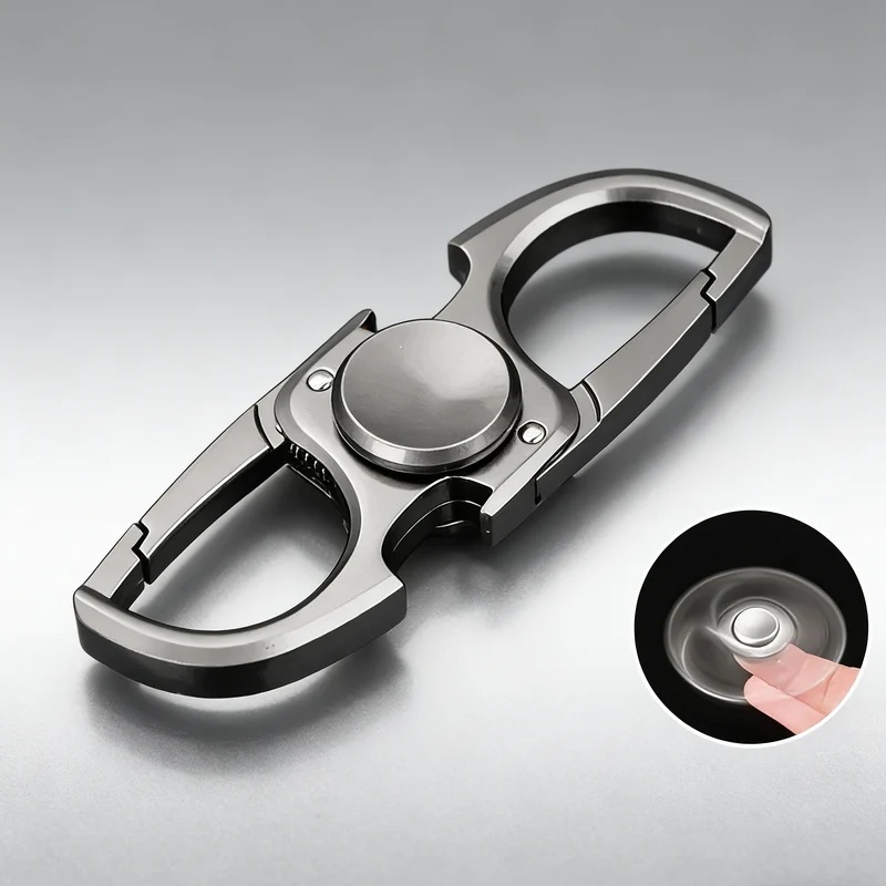 Keychain Multi Tool - ของเล่นหมุนปลายนิ้วโลหะ, อุปกรณ์ EDC อเนกประสงค์, พวงกุญแจเปิดขวด, ของเล่นคลายเครียดและลดความกังวลสำหรับตั้งโต๊ะ