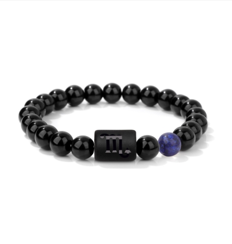 Men Accessories Amazon - ยุโรป Amazon Cross-border สร้อยข้อมือลูกปัดหินผู้ชายสิบสองราศีคู่อุปกรณ์เสริมการค้าต่างประเทศอุปกรณ์เสริม