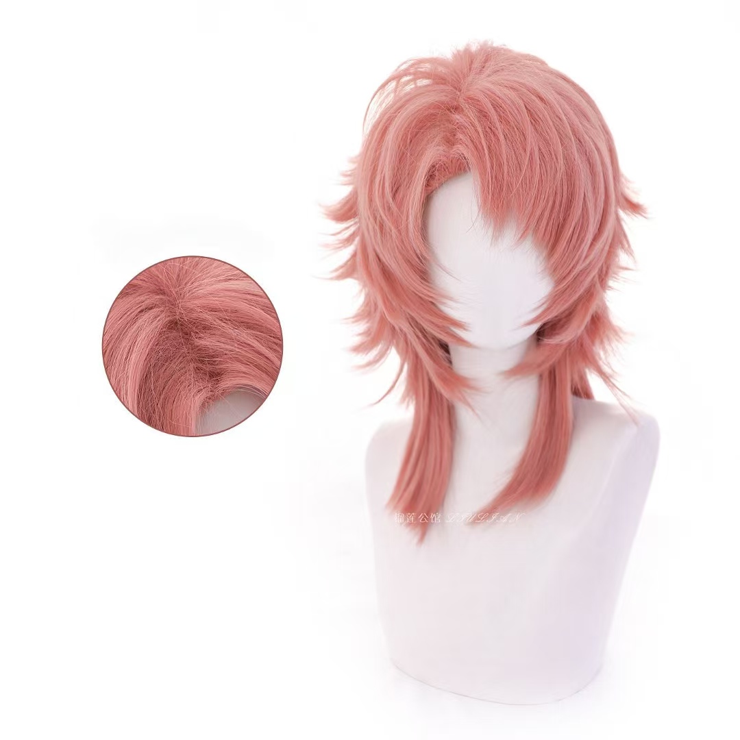 วิกผมคอสเพลย์ Sabito สีชมพูส้ม - Mens Accessories Style บทวิจารณ์และราคา
