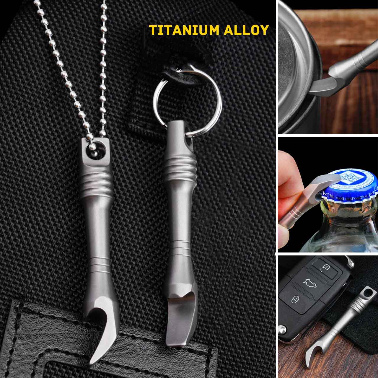 TC4 ไทเทเนียมอัลลอยด์เหล็กงัดพ - Keychain Multi Tool บทวิจารณ์และราคา