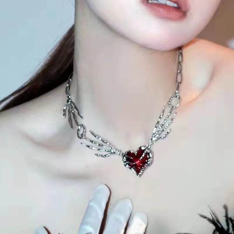 Gothic Vintage Y2Kสีแดงแก้วหัว - Men Accessories Aesthetic บทวิจารณ์และราคา