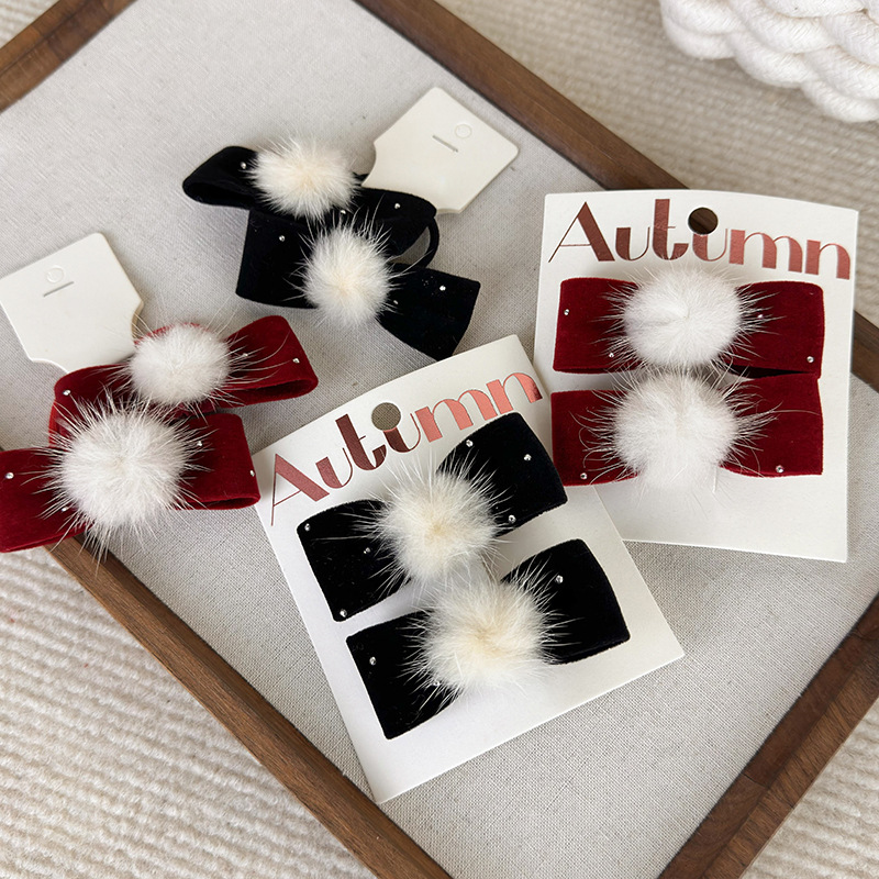 ชุดกิ๊บติดผมยางรัดศีรษะกำมะหยี - Tie Clip Set บทวิจารณ์และราคา