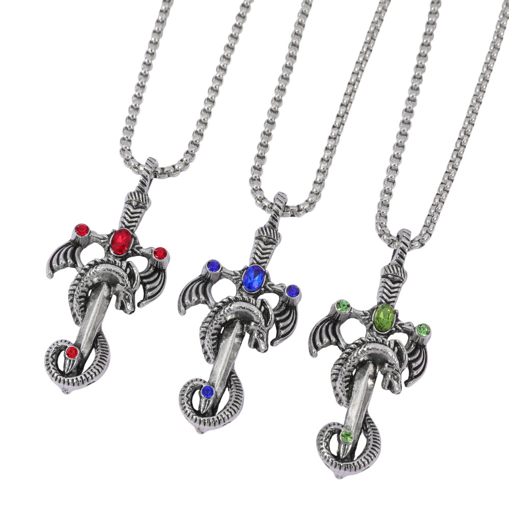 สร้อยคอโลหะผสมรูปดาบมังกรประดั - Men Accessories Necklace บทวิจารณ์และราคา