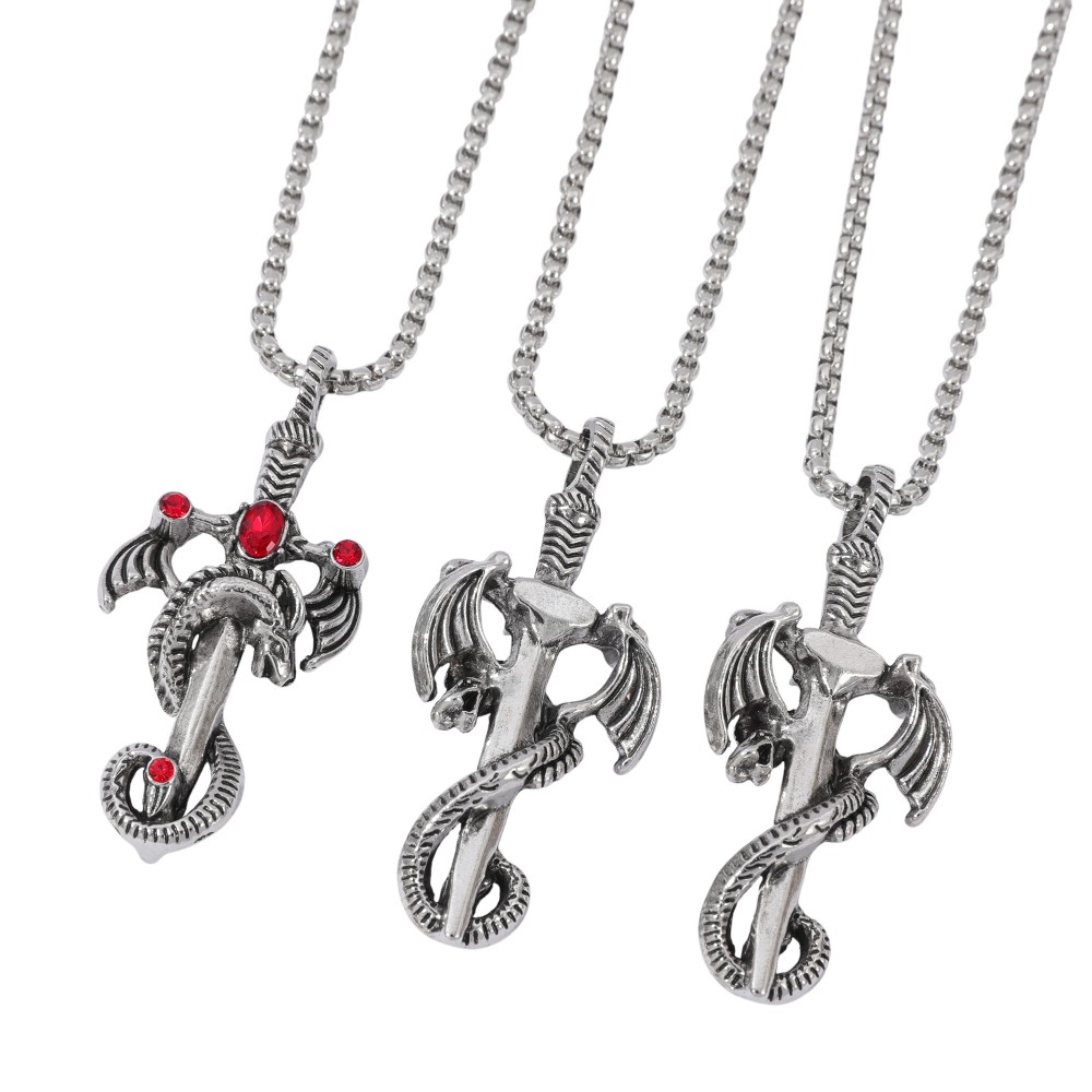 สร้อยคอโลหะผสมรูปดาบมังกรประดั - Men Accessories Necklace บทวิจารณ์และราคา