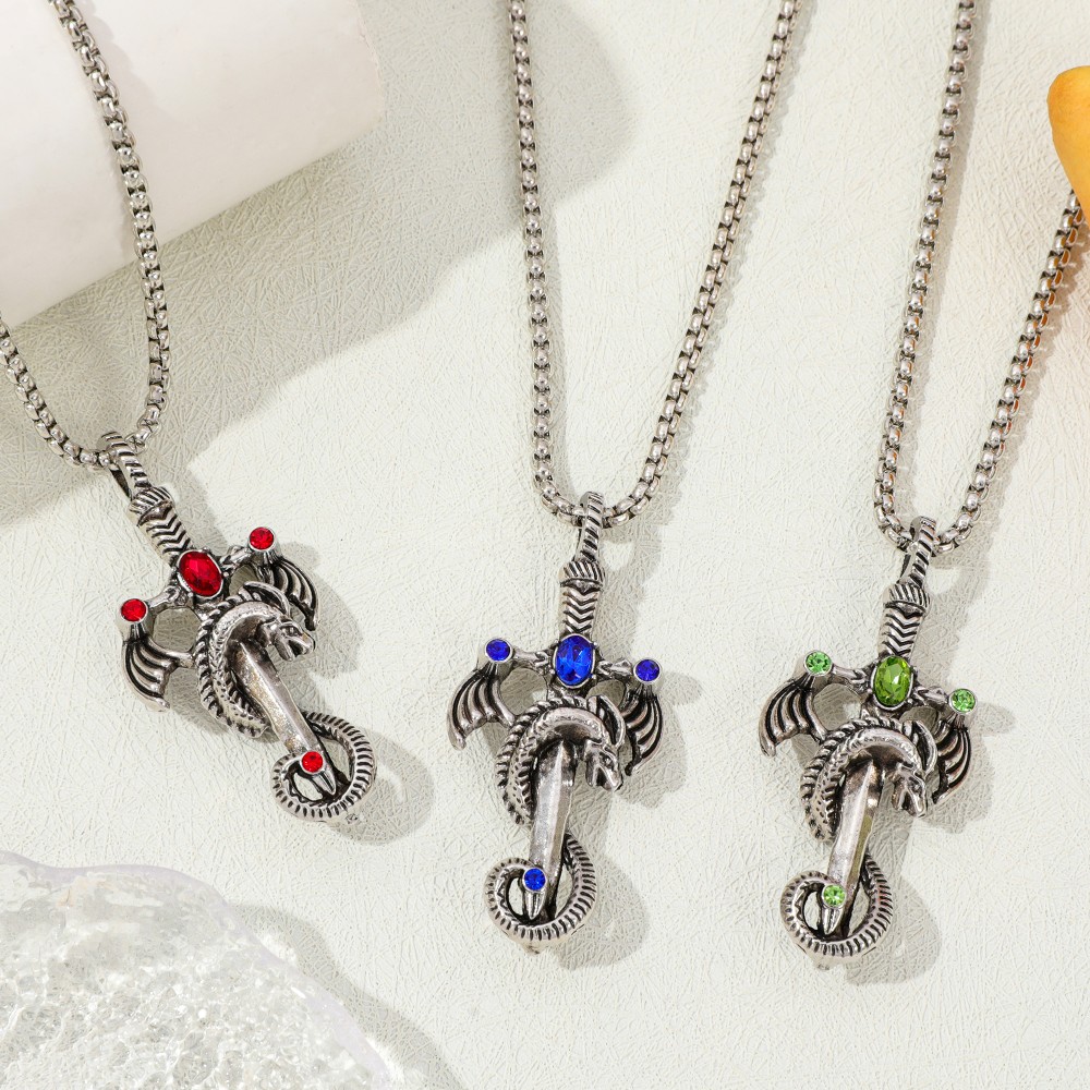 สร้อยคอโลหะผสมรูปดาบมังกรประดั - Men Accessories Necklace บทวิจารณ์และราคา