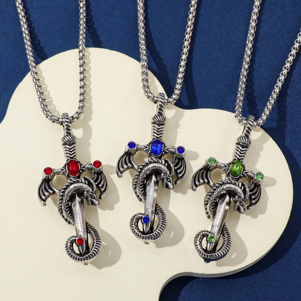 สร้อยคอโลหะผสมรูปดาบมังกรประดั - Men Accessories Necklace บทวิจารณ์และราคา