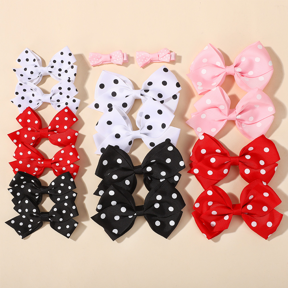 กิ๊บติดผมเด็กผู้หญิงลายจุดสีสุ - Tie Clip Set บทวิจารณ์และราคา