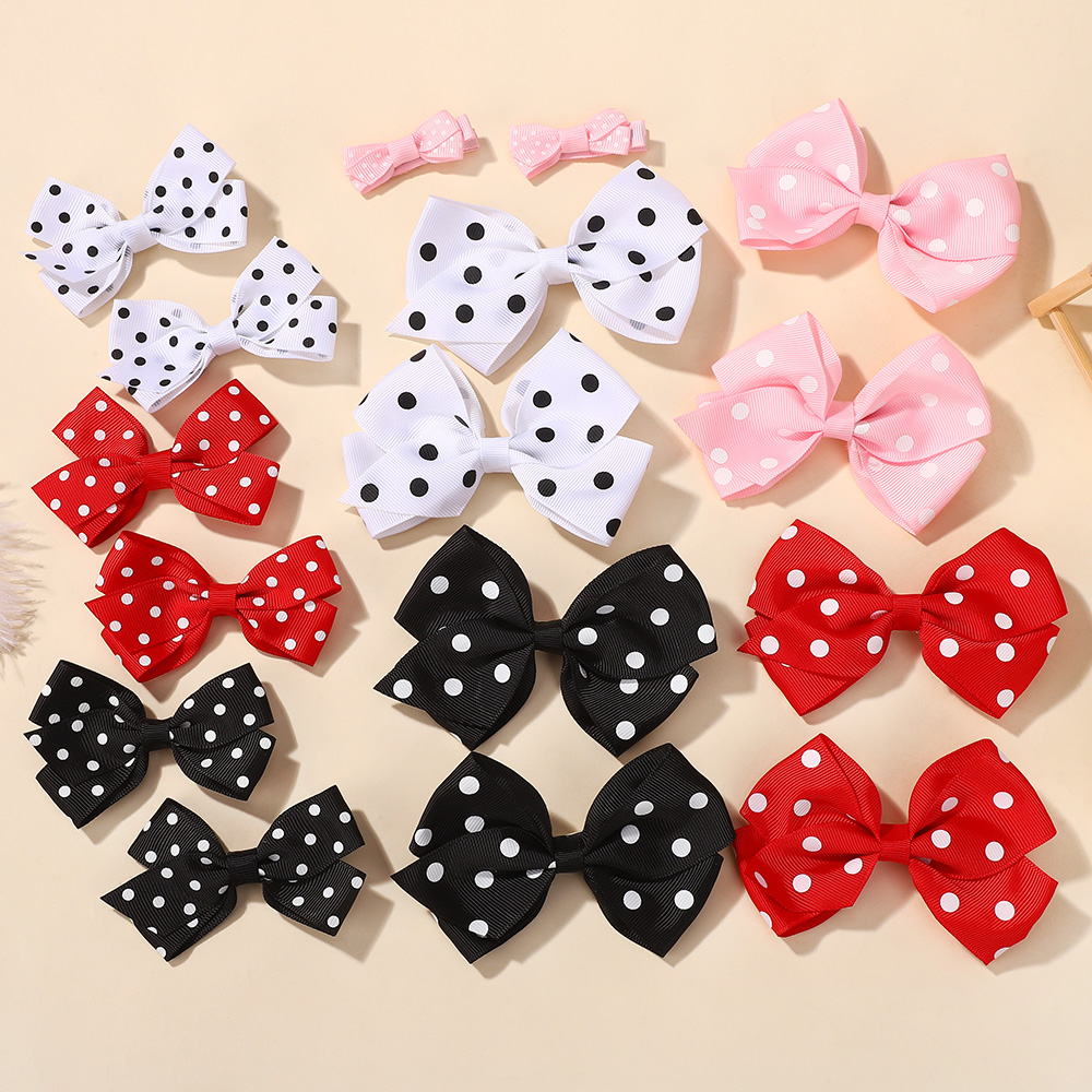 กิ๊บติดผมเด็กผู้หญิงลายจุดสีสุ - Tie Clip Set บทวิจารณ์และราคา