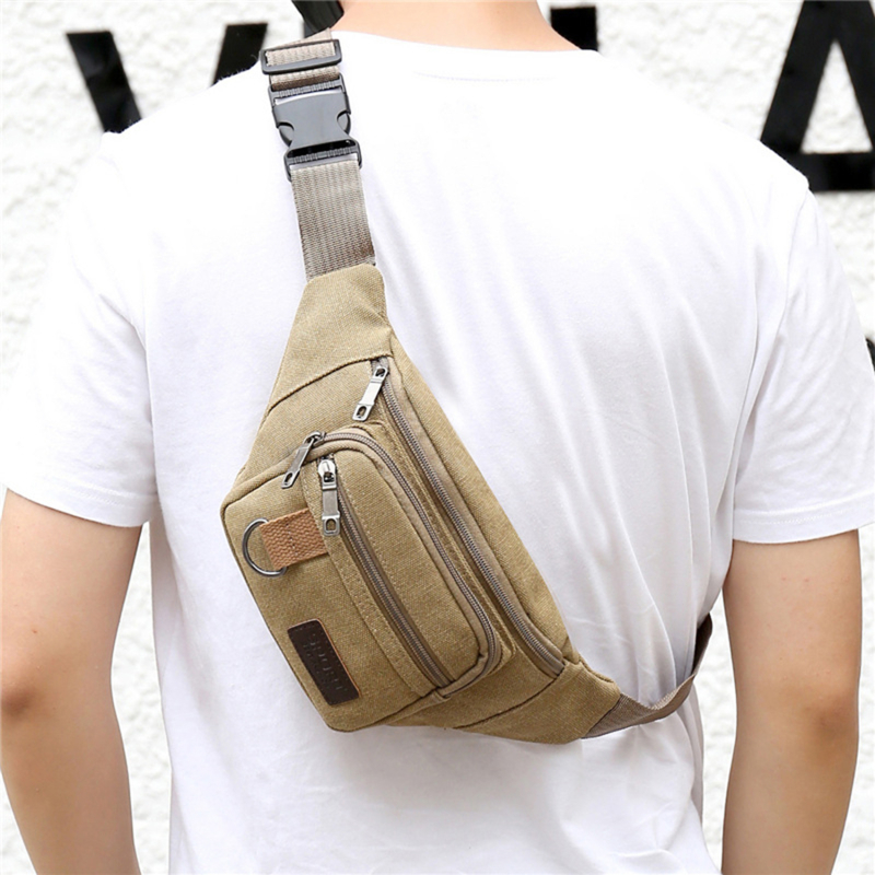 กระเป๋าคาดเอวผ้าแคนวาส กระเป๋า - Men Accessories Bag บทวิจารณ์และราคา