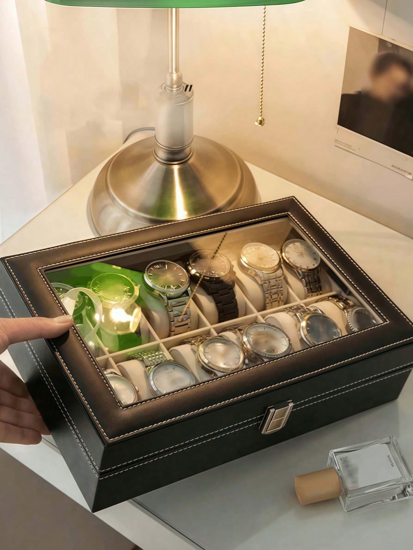 กล่องใส่นาฬิกาหนังพร้อมกุญแจล็ - Men Accessories Box บทวิจารณ์และราคา