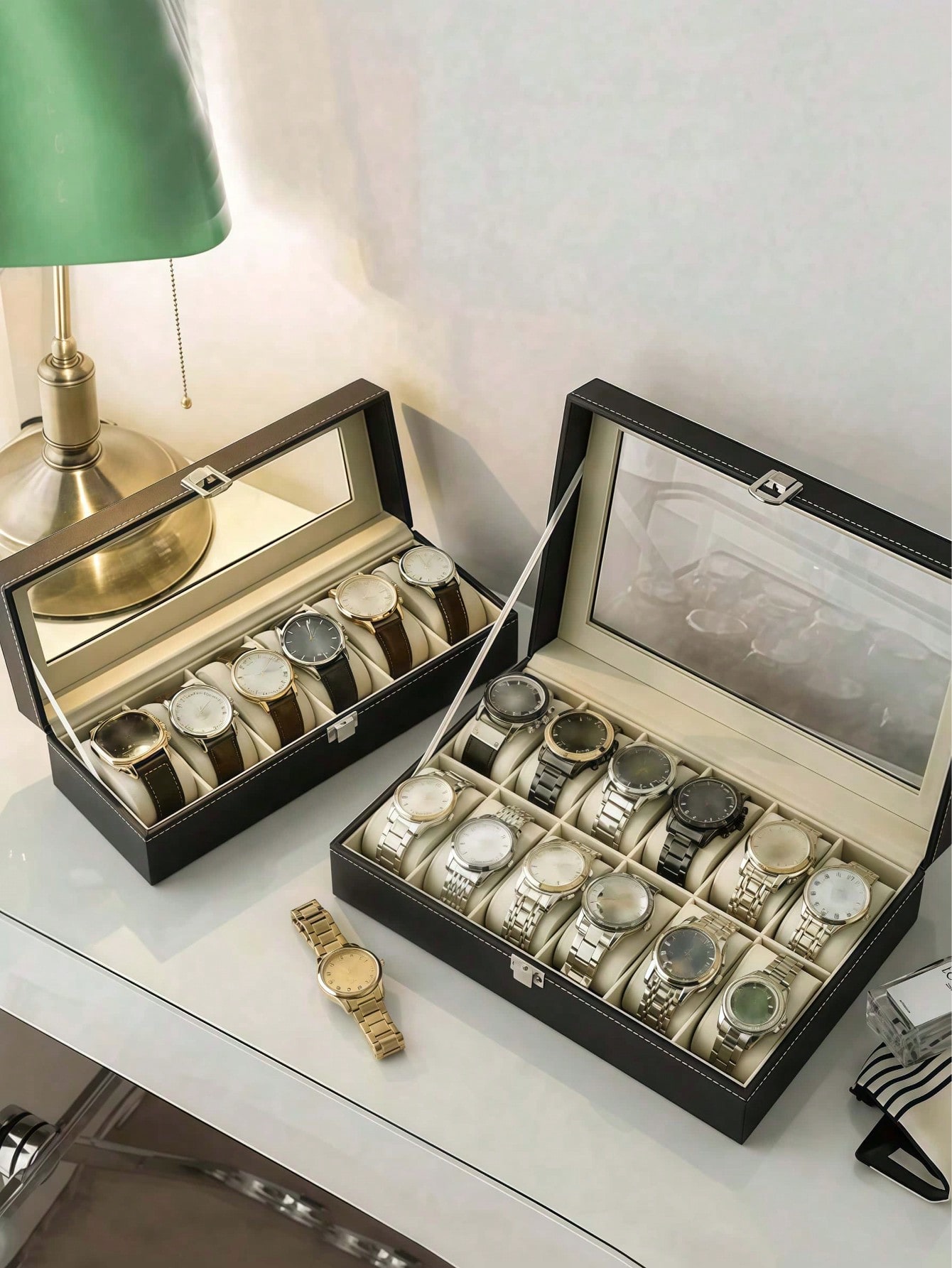 กล่องใส่นาฬิกาหนังพร้อมกุญแจล็ - Men Accessories Box บทวิจารณ์และราคา