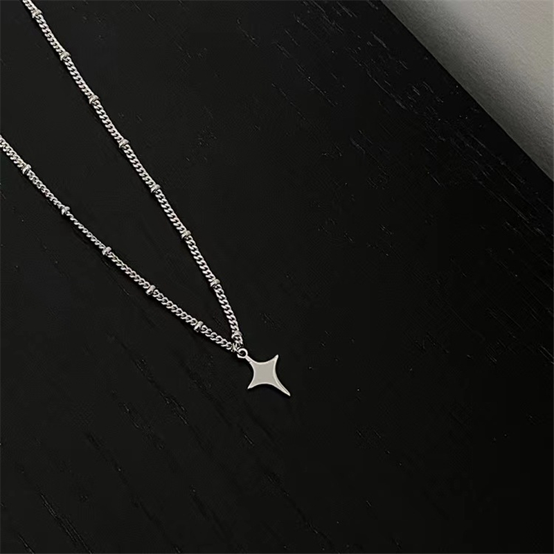 Kpop GothเงินสีStarจี้สร้อยคอส - Men Accessories Aesthetic บทวิจารณ์และราคา