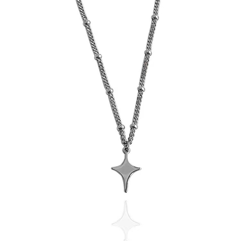 Kpop GothเงินสีStarจี้สร้อยคอส - Men Accessories Aesthetic บทวิจารณ์และราคา
