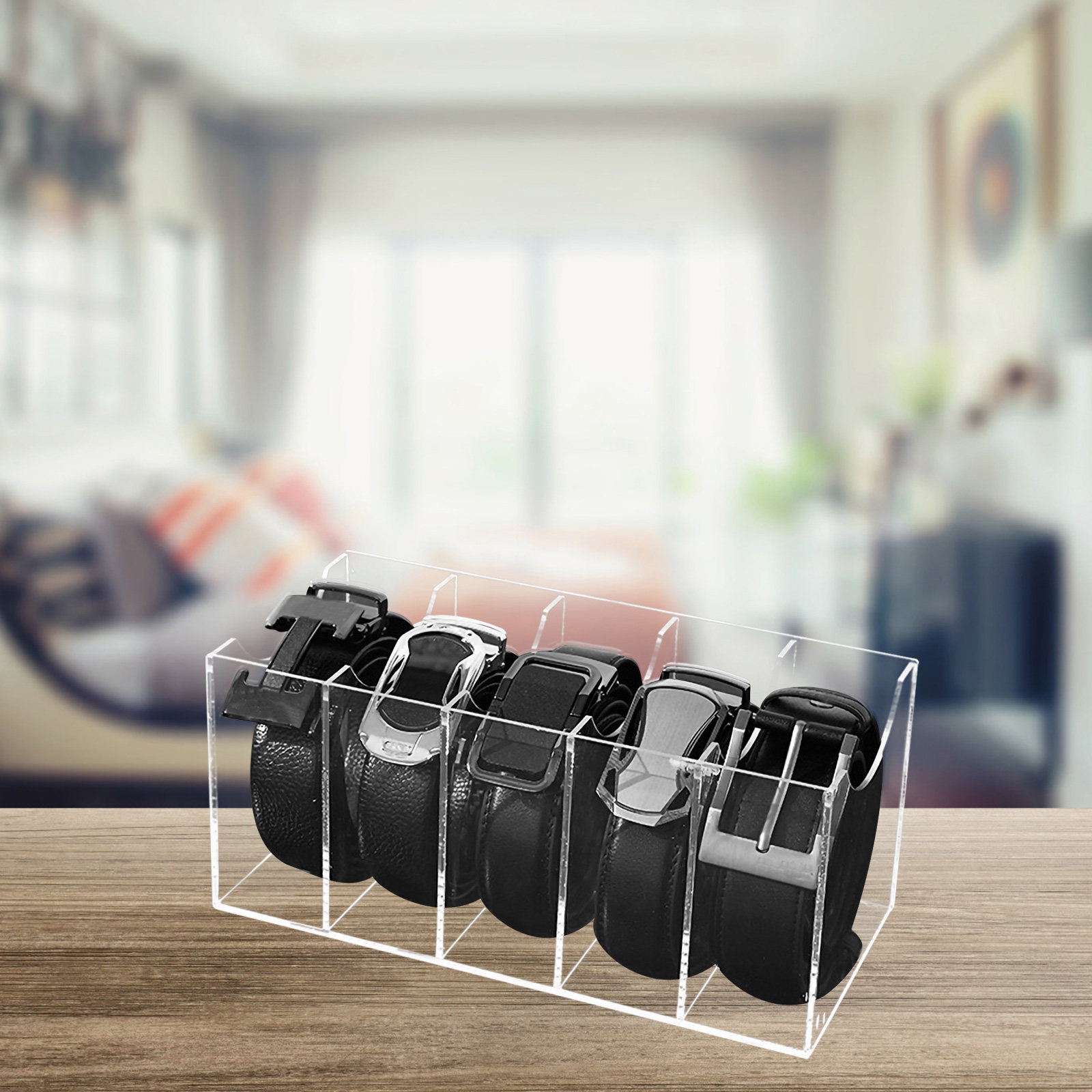 กล่องเก็บเข็มขัดอะคริลิคแบบโปร - Men Accessories Box บทวิจารณ์และราคา
