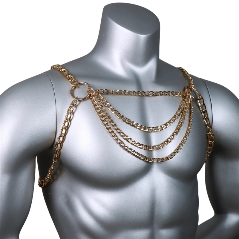 ผู้ชายเซ็กซี่โลหะหน้าอก CHAIN  - Mens Accessories Style บทวิจารณ์และราคา