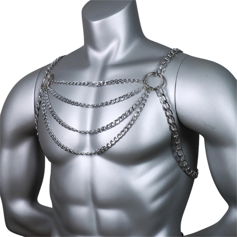 ผู้ชายเซ็กซี่โลหะหน้าอก CHAIN  - Mens Accessories Style บทวิจารณ์และราคา