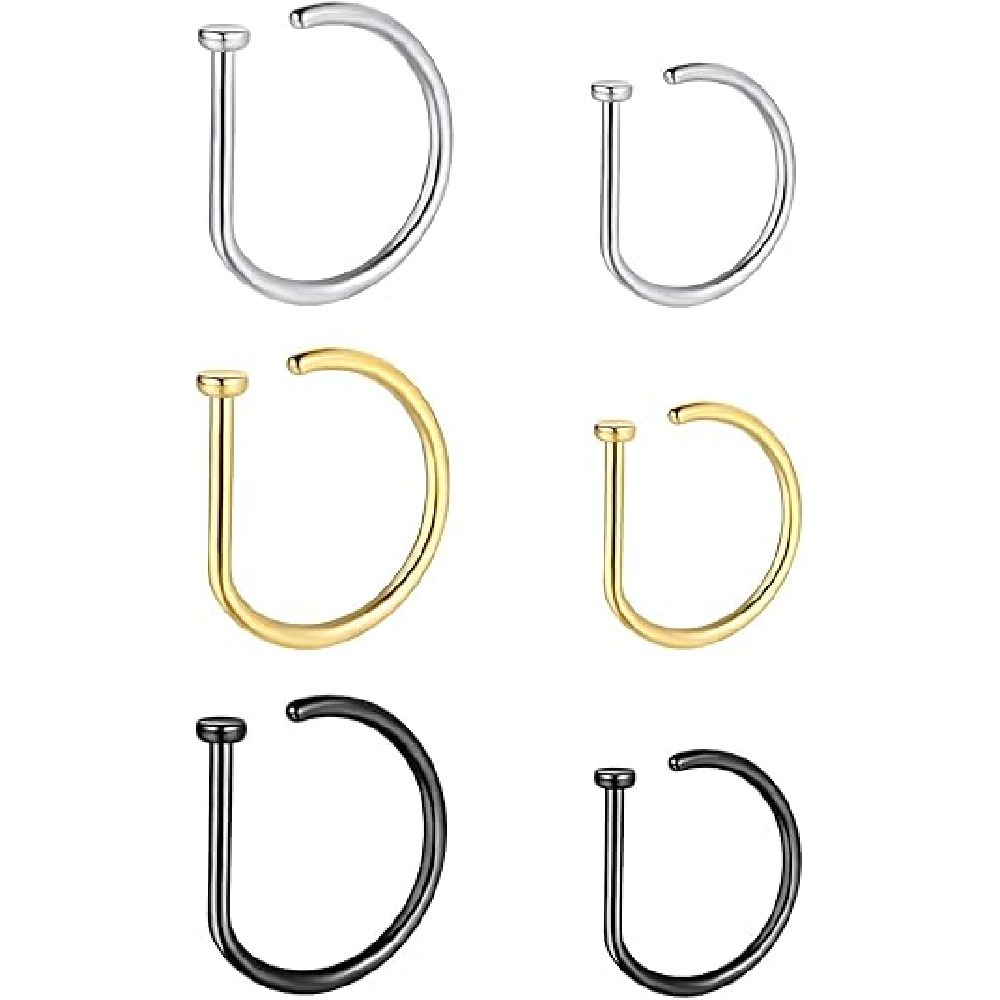 ชุดแหวนจมูกปลอมรูปตัว D แบบไม่ - Men'S Accessories Rings บทวิจารณ์และราคา