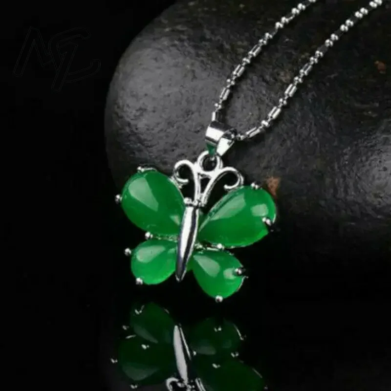 จี้สร้อยคอรูปผีเสื้อหยกเขียวเง - Men Accessories For Hand บทวิจารณ์และราคา