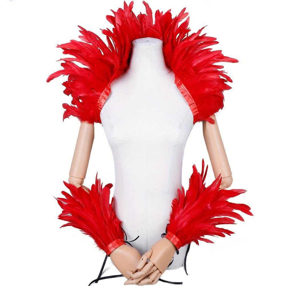 Elegant Red Feathersผ้าคลุมไหล - Mens Accessories Style บทวิจารณ์และราคา