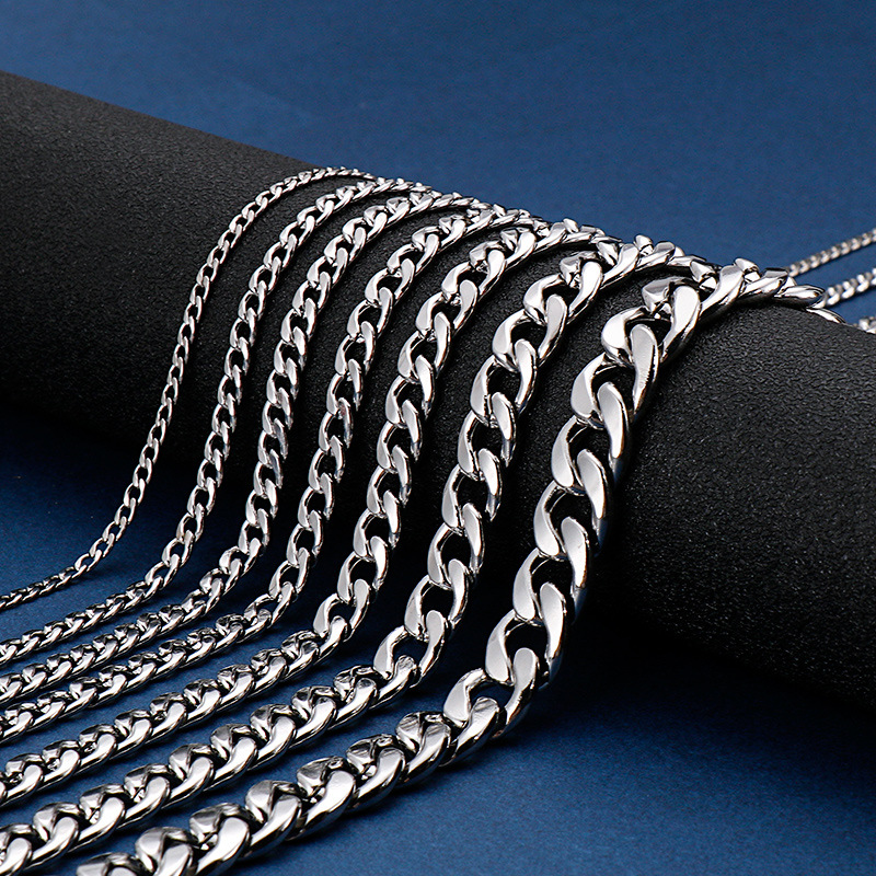 สร้อยคอเงินแท้ 925 ชุบแบบ Cuba - Men Accessories Necklace บทวิจารณ์และราคา