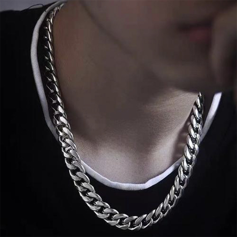 สร้อยคอเงินแท้ 925 ชุบแบบ Cuba - Men Accessories Necklace บทวิจารณ์และราคา